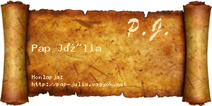 Pap Júlia névjegykártya
